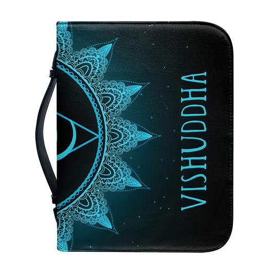 Vishuddha Chakra Symbol Print Leather Bible Cover