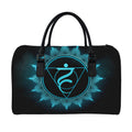Vishuddha Chakra Symbol Print Leather Duffel Bag