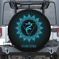 Vishuddha Chakra Symbol Print Leather Spare Tire Cover