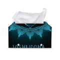 Vishuddha Chakra Symbol Print Leather Tissue Box Cover