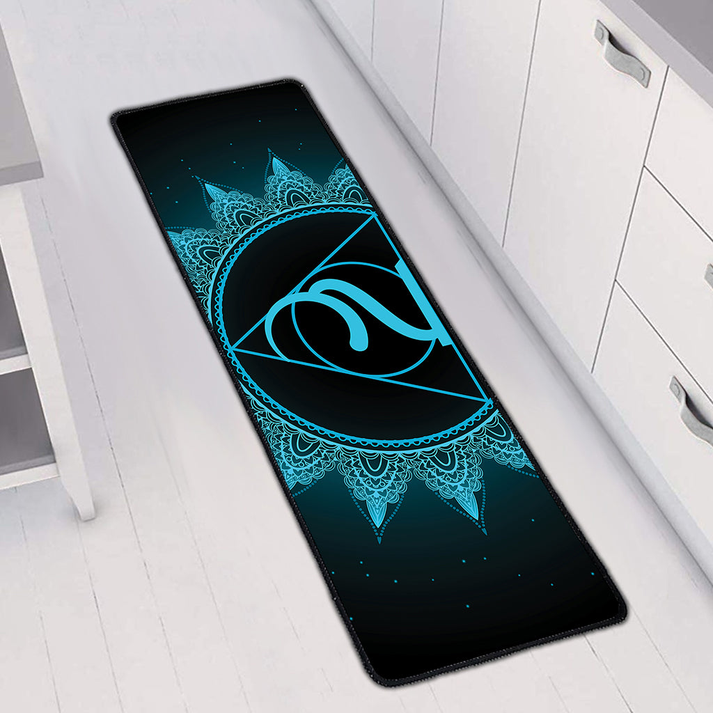 Vishuddha Chakra Symbol Print Long Kitchen Mat