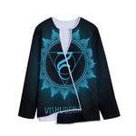 Vishuddha Chakra Symbol Print Long Sleeve Short Coat