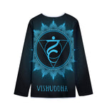 Vishuddha Chakra Symbol Print Long Sleeve Short Coat