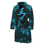 Vishuddha Chakra Symbol Print Men's Bathrobe