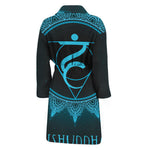 Vishuddha Chakra Symbol Print Men's Bathrobe