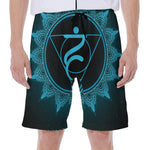 Vishuddha Chakra Symbol Print Men's Beach Shorts