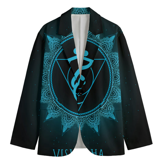 Vishuddha Chakra Symbol Print Men's Blazer