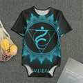 Vishuddha Chakra Symbol Print Men's Bodysuit