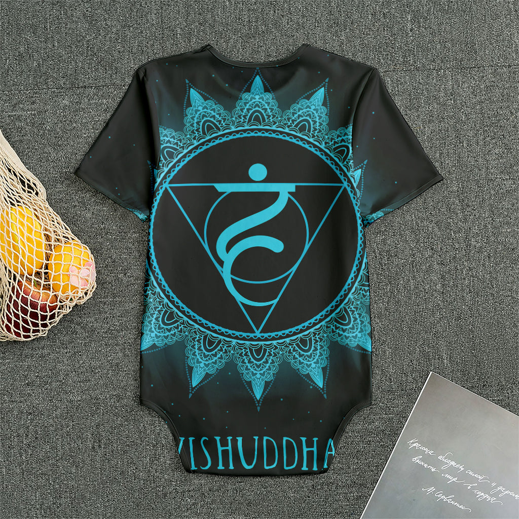 Vishuddha Chakra Symbol Print Men's Bodysuit