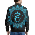 Vishuddha Chakra Symbol Print Men's Bomber Jacket
