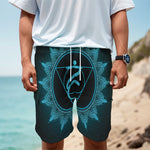 Vishuddha Chakra Symbol Print Men's Cargo Shorts