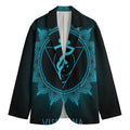 Vishuddha Chakra Symbol Print Men's Cotton Blazer