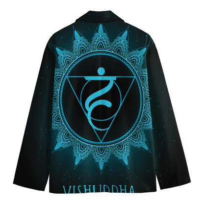 Vishuddha Chakra Symbol Print Men's Cotton Blazer