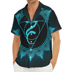 Vishuddha Chakra Symbol Print Men's Deep V-Neck Shirt