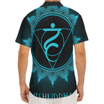 Vishuddha Chakra Symbol Print Men's Deep V-Neck Shirt