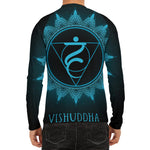 Vishuddha Chakra Symbol Print Men's Long Sleeve Rash Guard