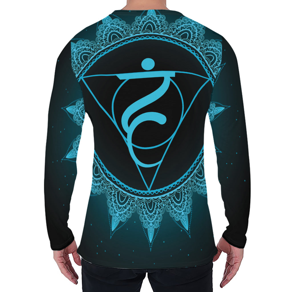 Vishuddha Chakra Symbol Print Men's Long Sleeve T-Shirt