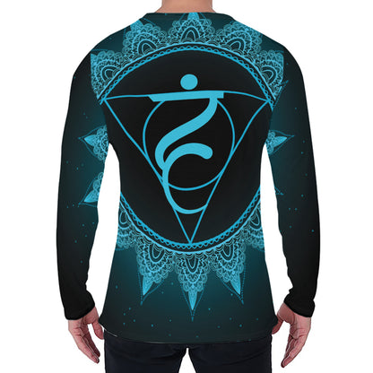 Vishuddha Chakra Symbol Print Men's Long Sleeve T-Shirt