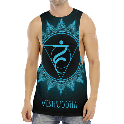 Vishuddha Chakra Symbol Print Men's Muscle Tank Top