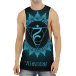 Vishuddha Chakra Symbol Print Men's Muscle Tank Top