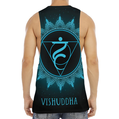 Vishuddha Chakra Symbol Print Men's Muscle Tank Top