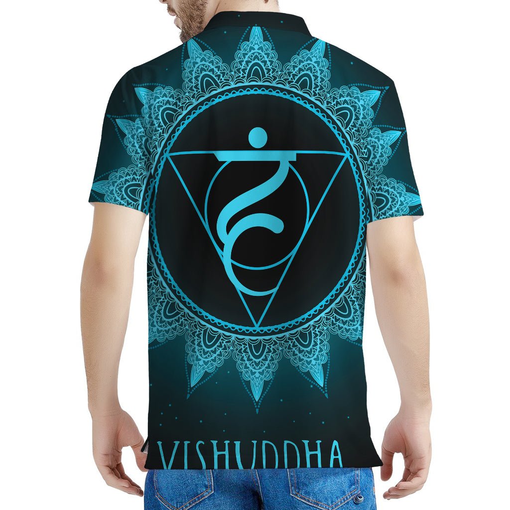 Vishuddha Chakra Symbol Print Men's Polo Shirt
