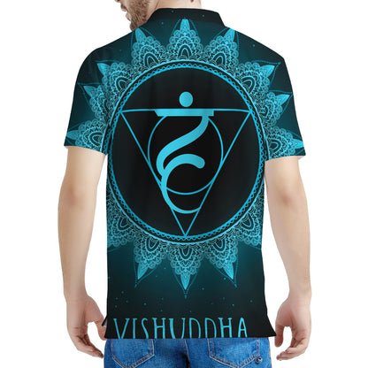 Vishuddha Chakra Symbol Print Men's Polo Shirt