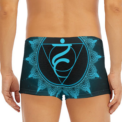 Vishuddha Chakra Symbol Print Men's Short Boxer Briefs