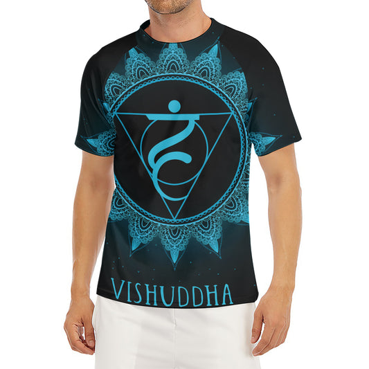 Vishuddha Chakra Symbol Print Men's Short Sleeve Rash Guard