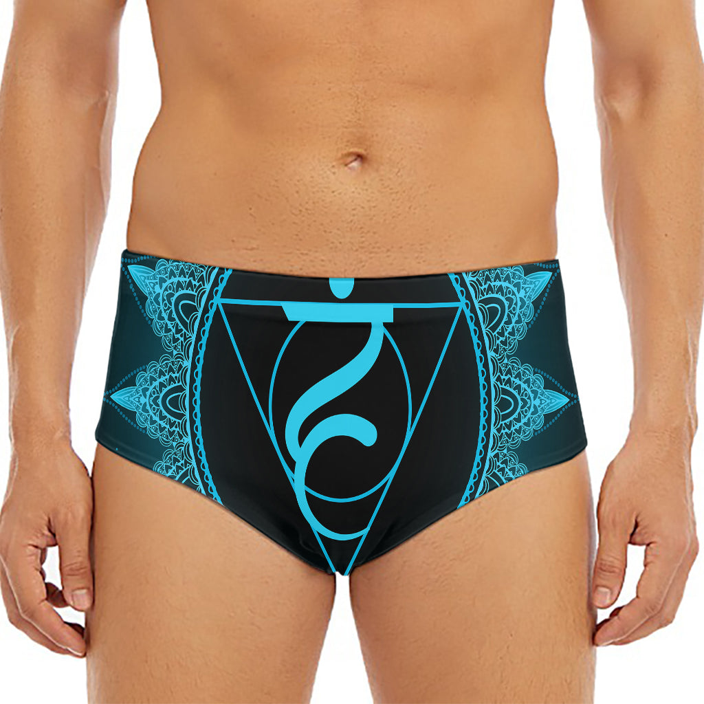 Vishuddha Chakra Symbol Print Men's Triangle Swim Briefs
