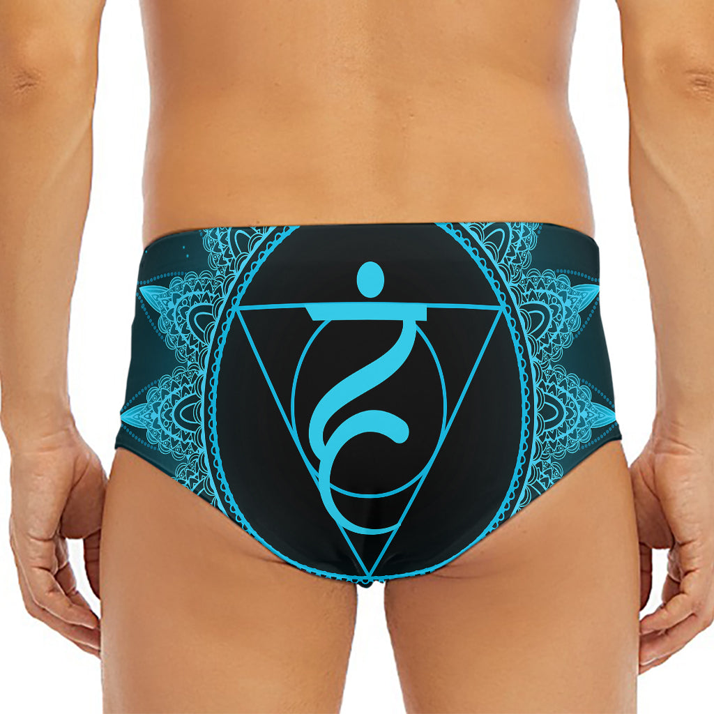Vishuddha Chakra Symbol Print Men's Triangle Swim Briefs
