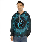 Vishuddha Chakra Symbol Print Men's Velvet Pullover Hoodie