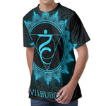 Vishuddha Chakra Symbol Print Men's Velvet T-Shirt