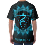 Vishuddha Chakra Symbol Print Men's Velvet T-Shirt
