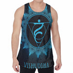 Vishuddha Chakra Symbol Print Men's Velvet Tank Top
