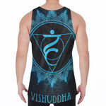 Vishuddha Chakra Symbol Print Men's Velvet Tank Top