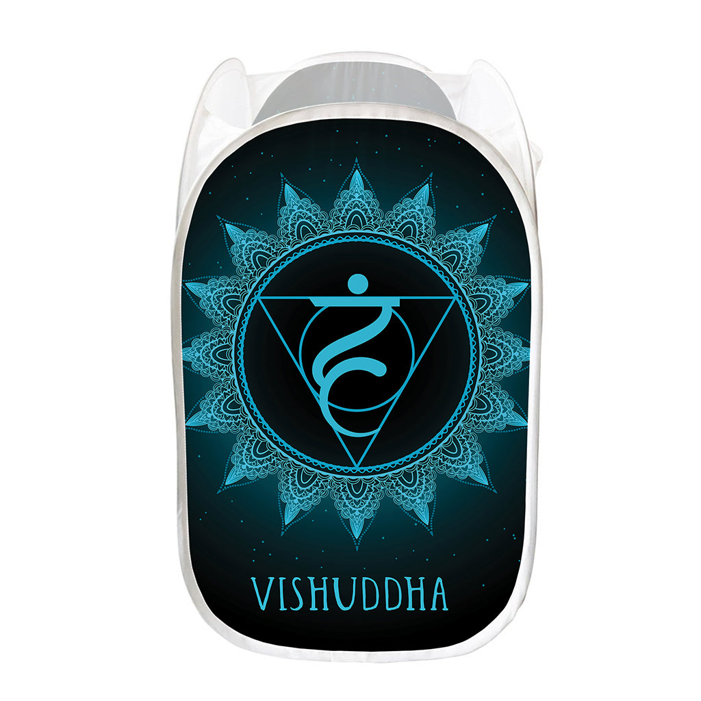 Vishuddha Chakra Symbol Print Mesh Laundry Hamper
