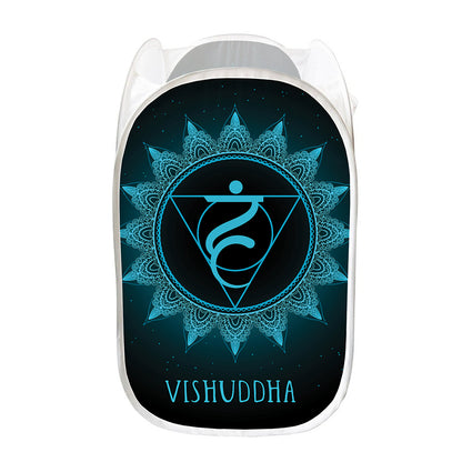 Vishuddha Chakra Symbol Print Mesh Laundry Hamper