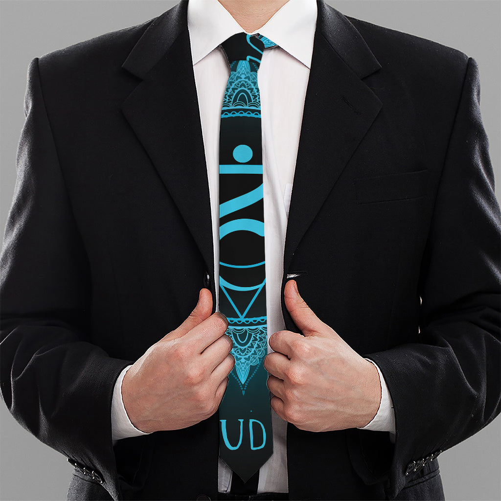 Vishuddha Chakra Symbol Print Necktie
