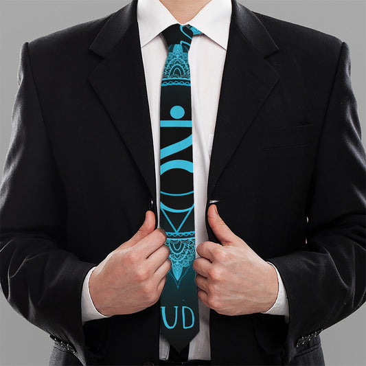 Vishuddha Chakra Symbol Print Necktie