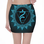 Vishuddha Chakra Symbol Print Pencil Mini Skirt