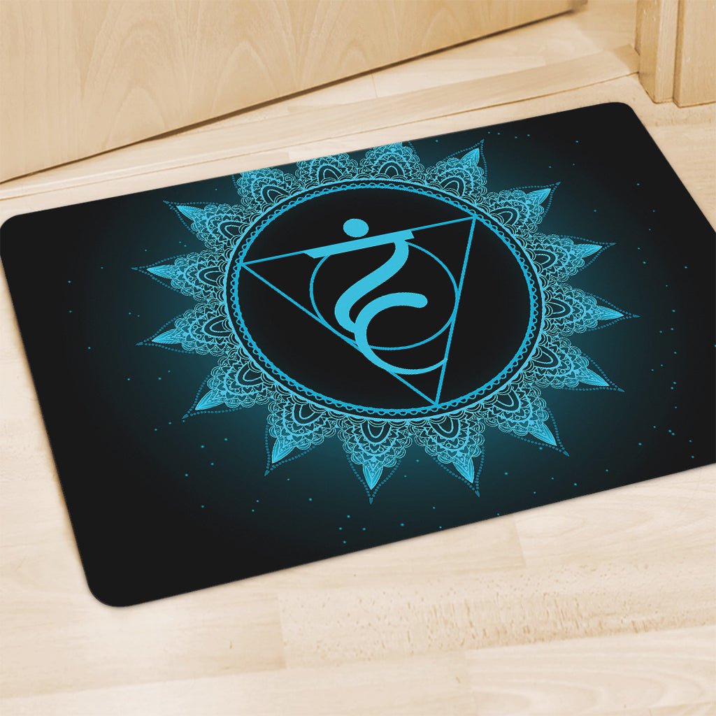 Vishuddha Chakra Symbol Print Polyester Doormat