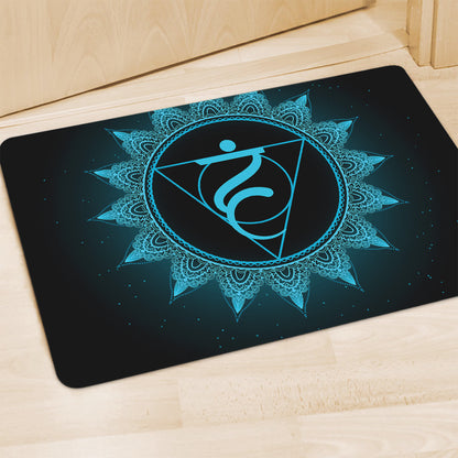 Vishuddha Chakra Symbol Print Polyester Doormat