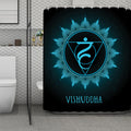 Vishuddha Chakra Symbol Print Polyester Shower Curtain