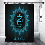 Vishuddha Chakra Symbol Print Premium Shower Curtain
