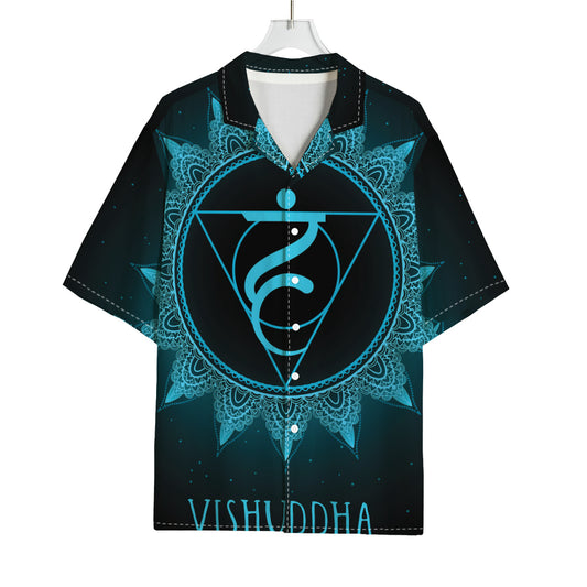 Vishuddha Chakra Symbol Print Rayon Hawaiian Shirt
