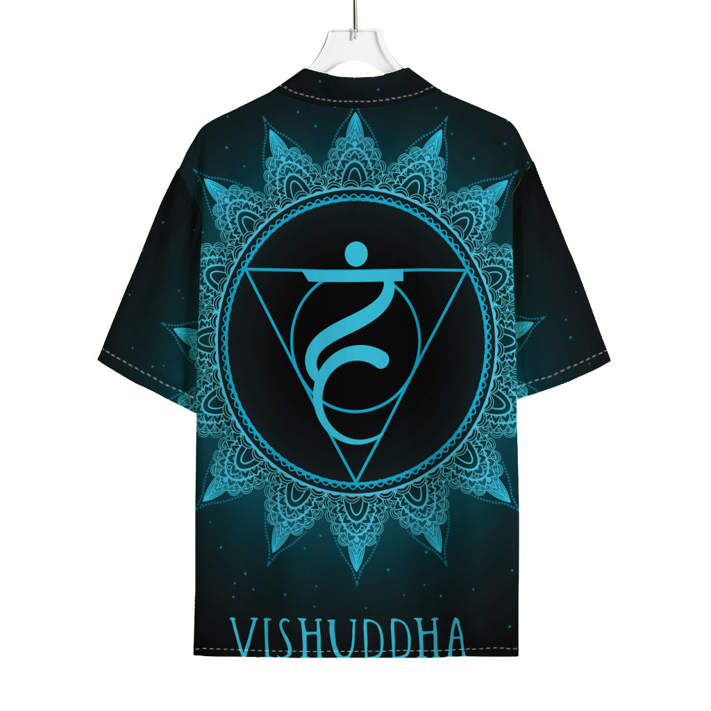 Vishuddha Chakra Symbol Print Rayon Hawaiian Shirt