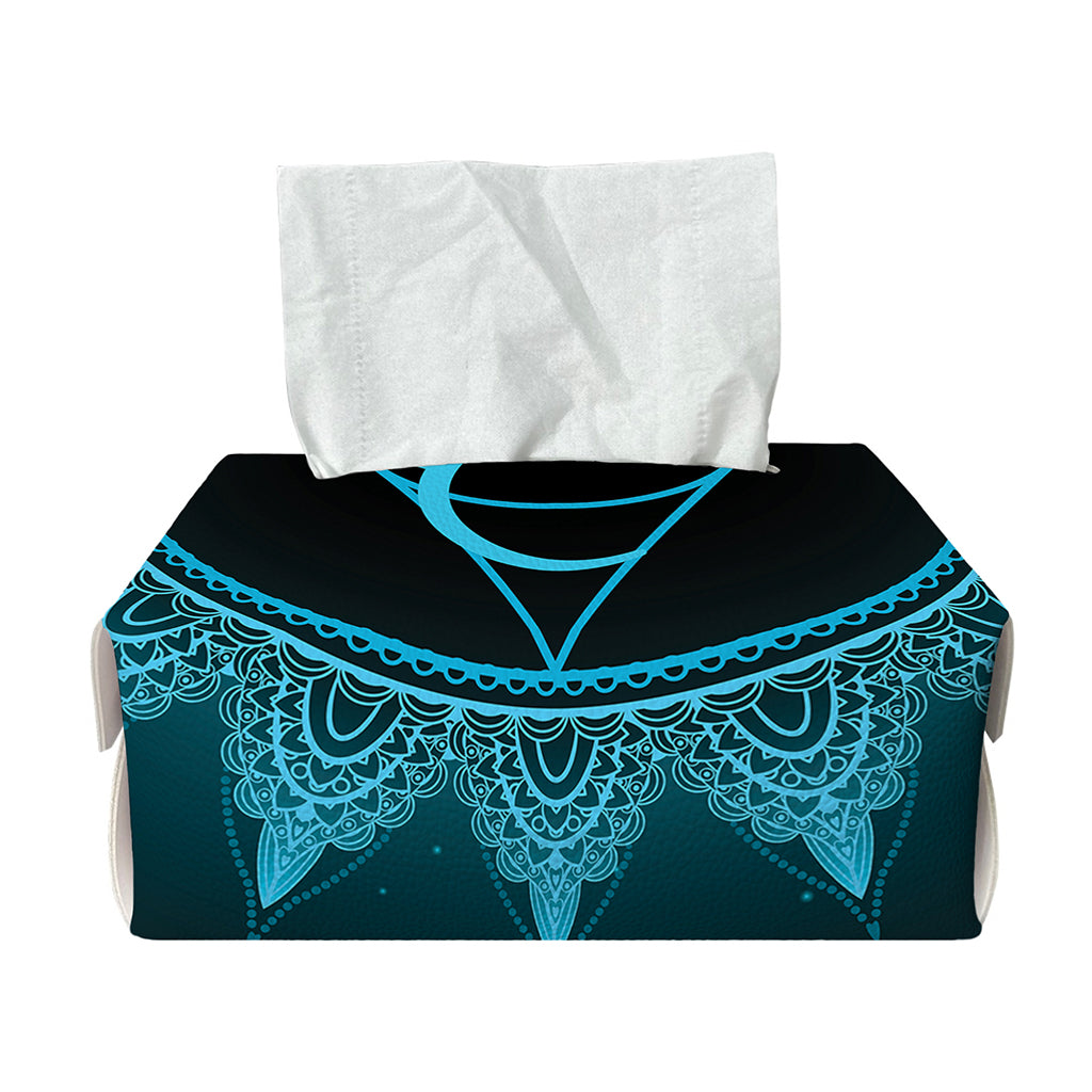 Vishuddha Chakra Symbol Print Rectangle Tissue Box Cover