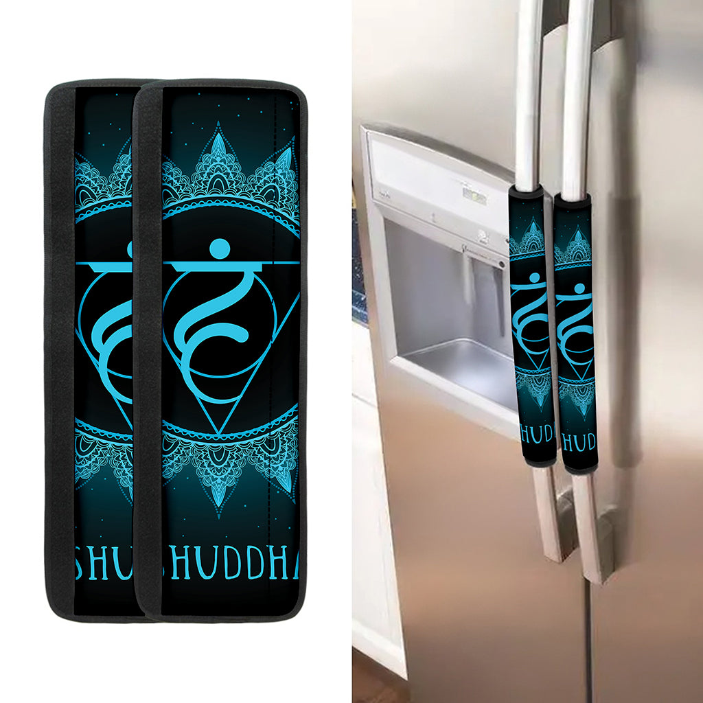 Vishuddha Chakra Symbol Print Refrigerator Handle Covers