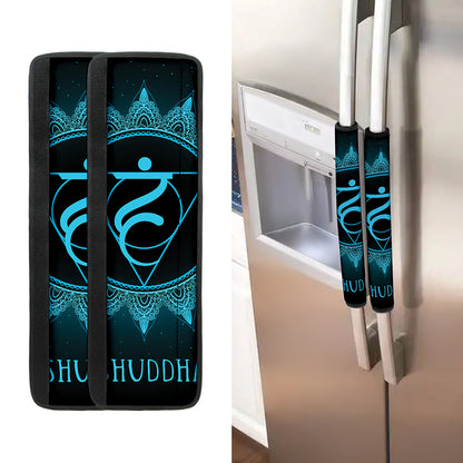 Vishuddha Chakra Symbol Print Refrigerator Handle Covers